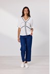 LOLA TOP - ivory/ink